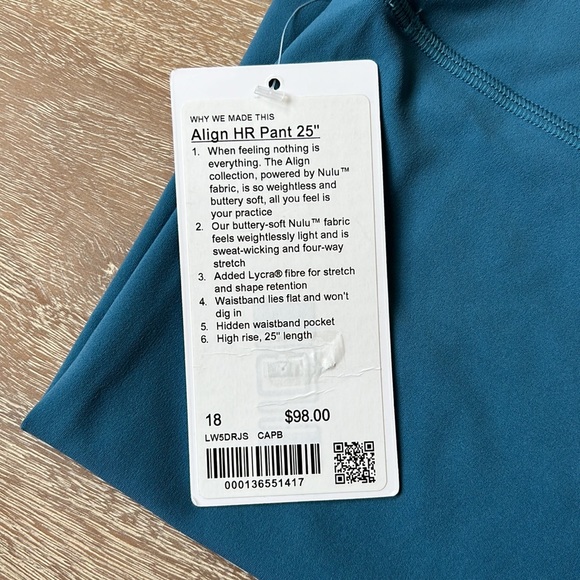 Lululemon Align High Rise Pant 25” in Capture Blue Size 18 - Picture 7 of 9